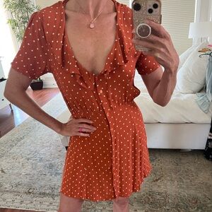 AUGUSTE Lily Day Dress Classic Polka Dot in Rust 6